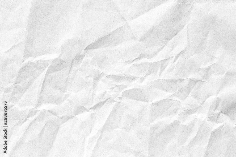 Crumpled white background paper texture