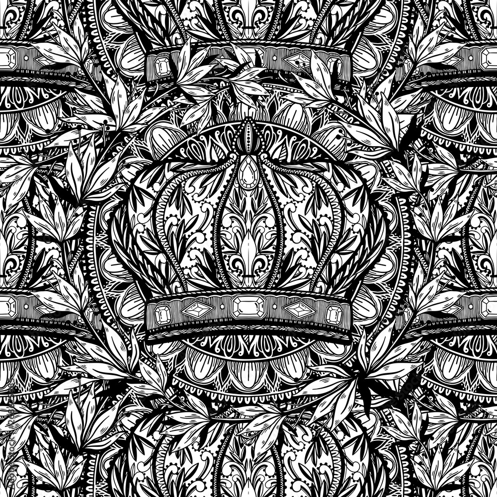 queen crown drawing black and white