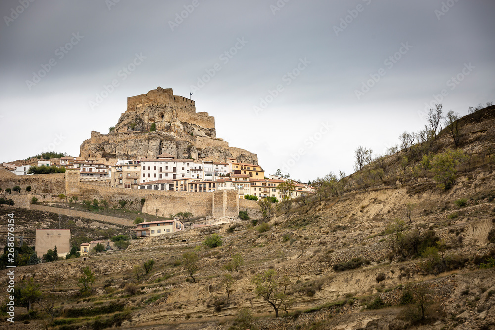 a view of Morella town, province of Castellon, Valencian Community, Spain