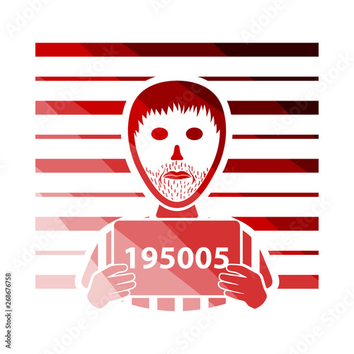 Prisoner In Front Of Wall With Scale Icon