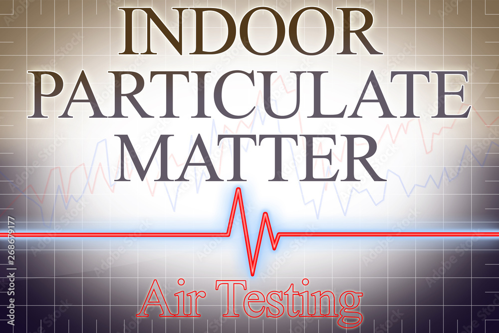 Particulate matter (PM) indoor pollutant Air Testing with graph - concept image