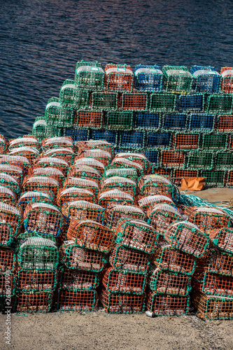 traps for lobster at the fishingport photo