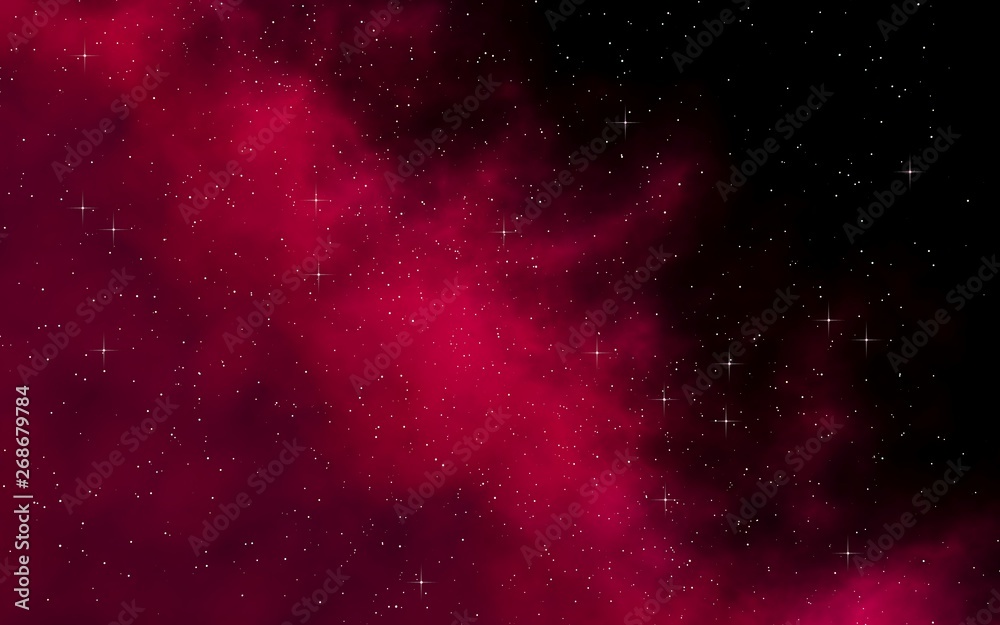 Fototapeta premium Colorful and beautiful space background. Outer space. Starry outer space texture. Templates, red background. 3D illustration