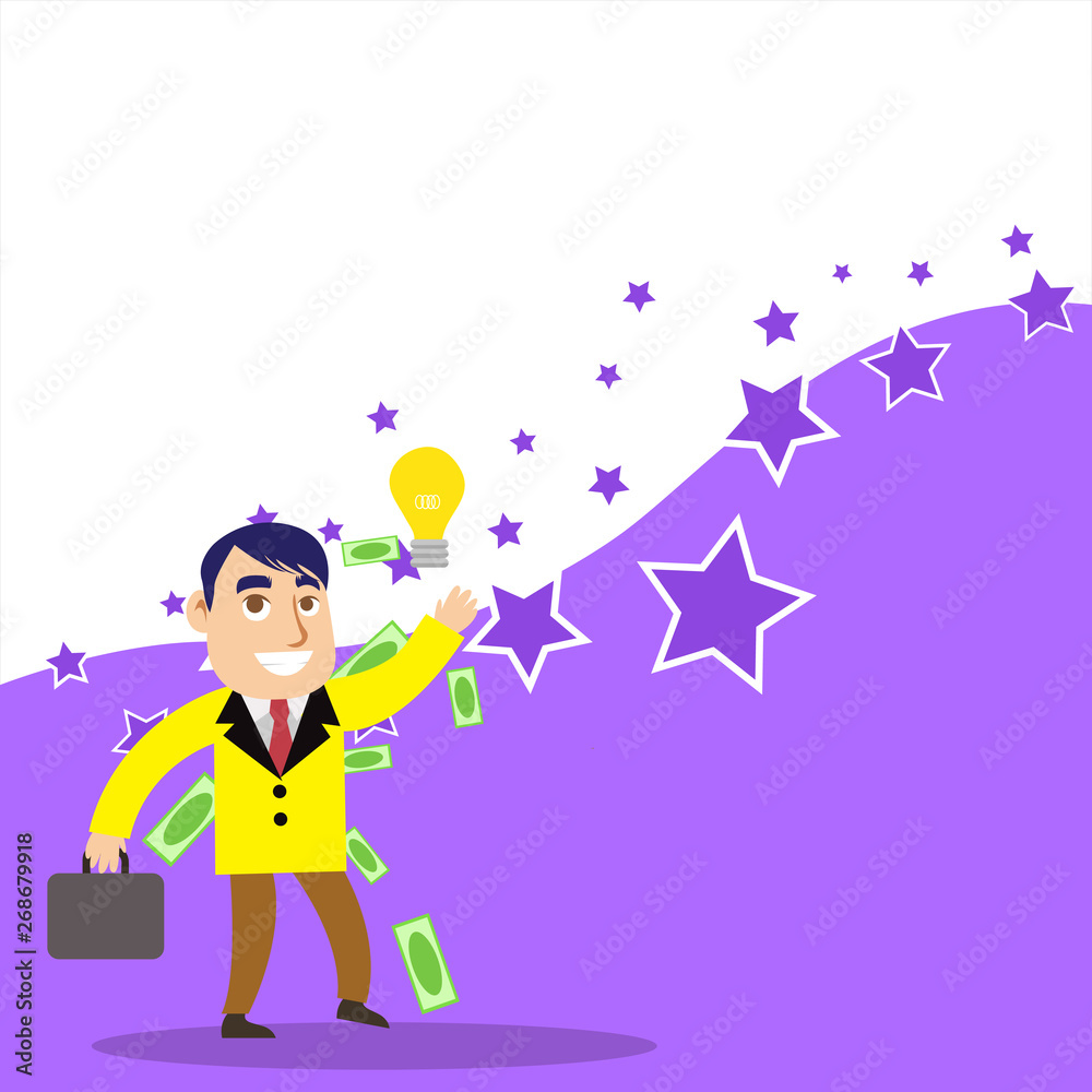 Successful Businessman or Clerk Generating Good Idea or Finding Solution Design business concept Empty copy space modern abstract background Successful Businessman or Clerk Generating Good Idea or Finding Solution Design business concept Empty copy space modern abstract background