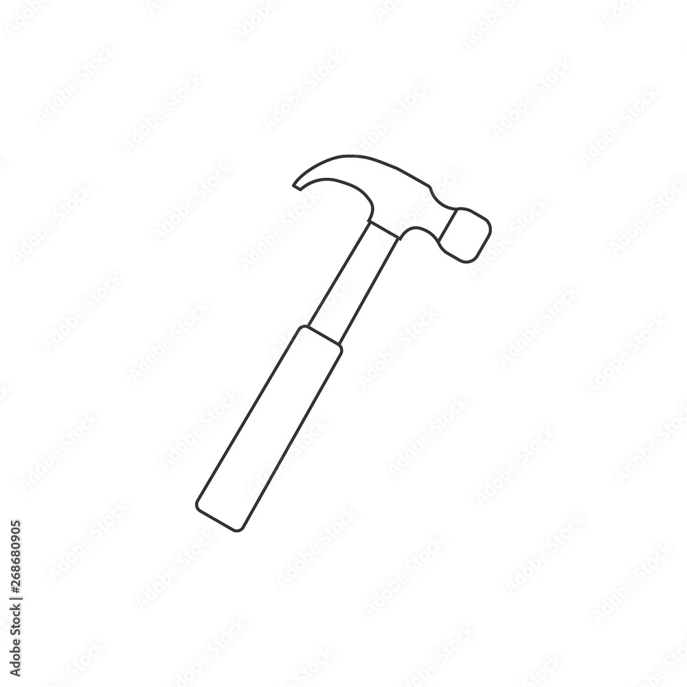 Hammer, tool icon. Vector illustration, flat design. Hammer, tool icon. Vector illustration, flat design.
