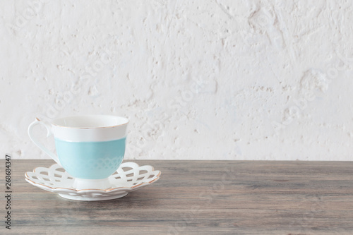 clean vintage cup on wooden table