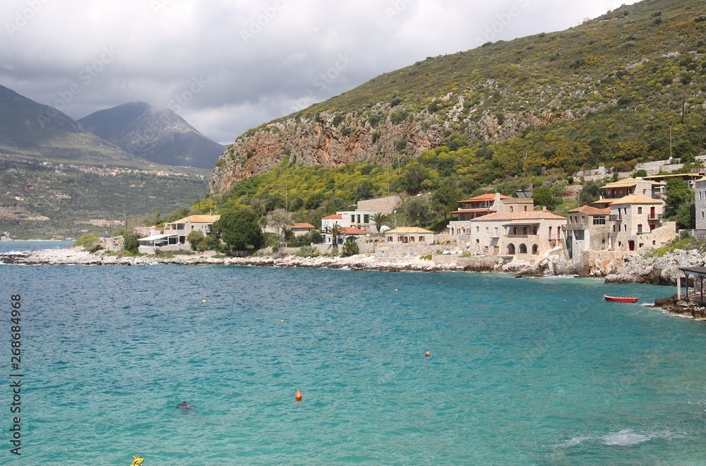 Φωτογραφία The village Limeni in the Inner Mani, on the coast of the mediterranean sea
