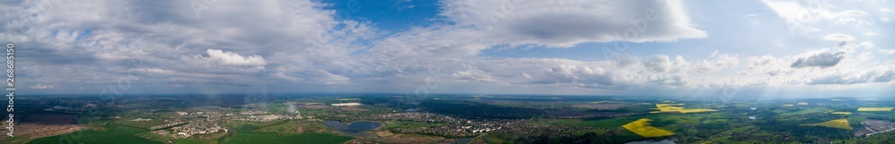 The city of Zdolbuniv Ukraine from the height, panorama