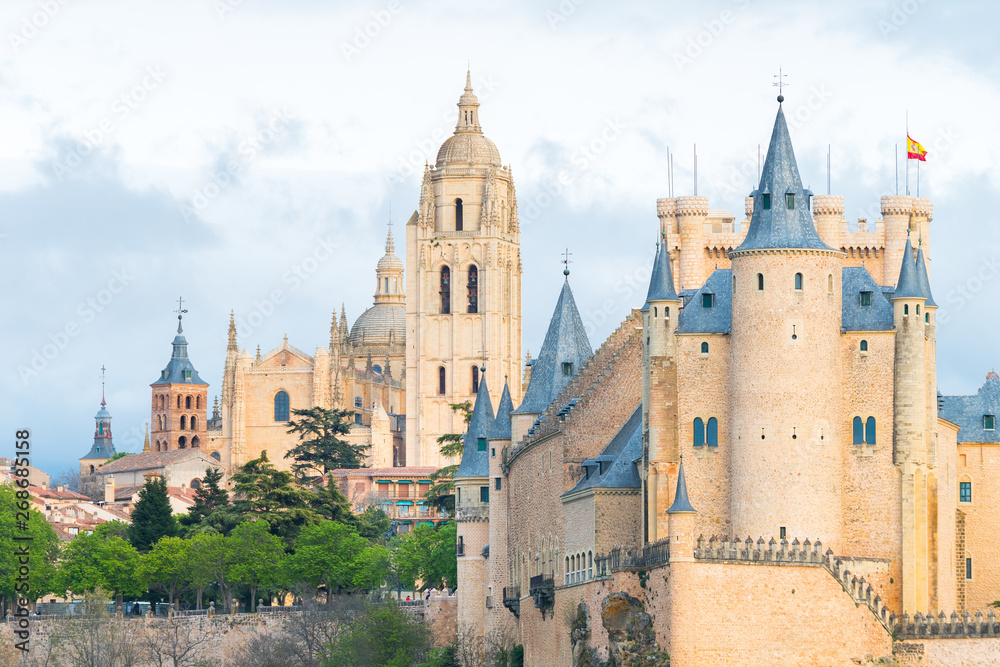 amazing view of alcazar royal castle of segovia, Spain amazing view of alcazar royal castle of segovia, Spain