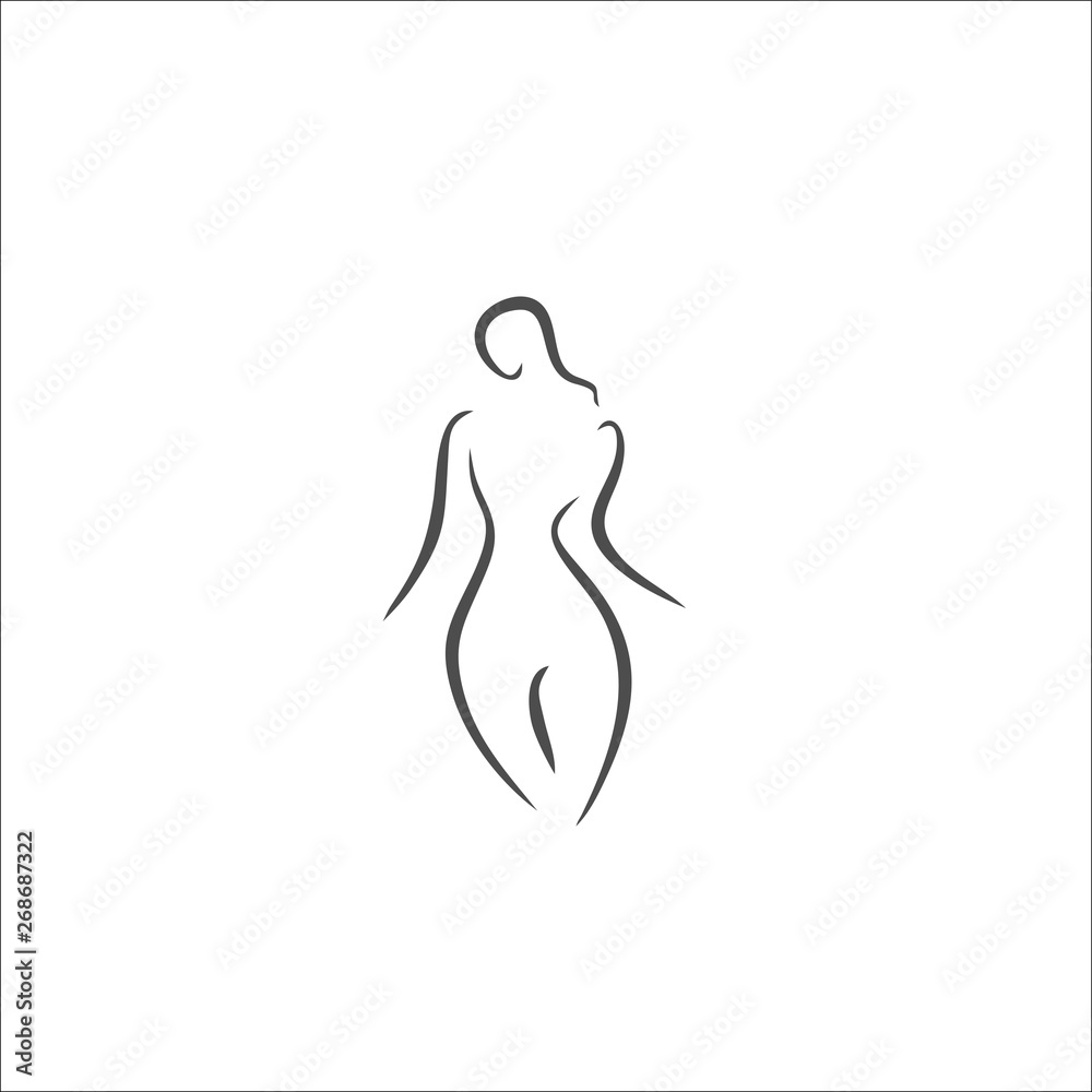 woman shape icon vector line illustration woman shape icon vector line illustration