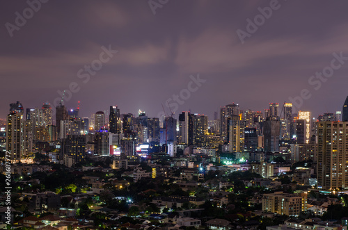 Night cityscape of Bangkok  Thailand