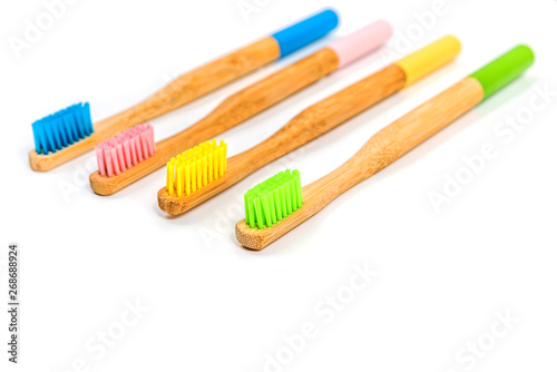 bamboo toothbrush isolated on the white background
