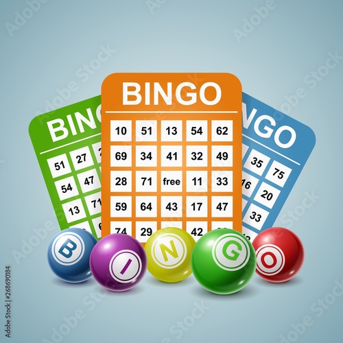 Bingo Ball and tickets background. Vector illustration