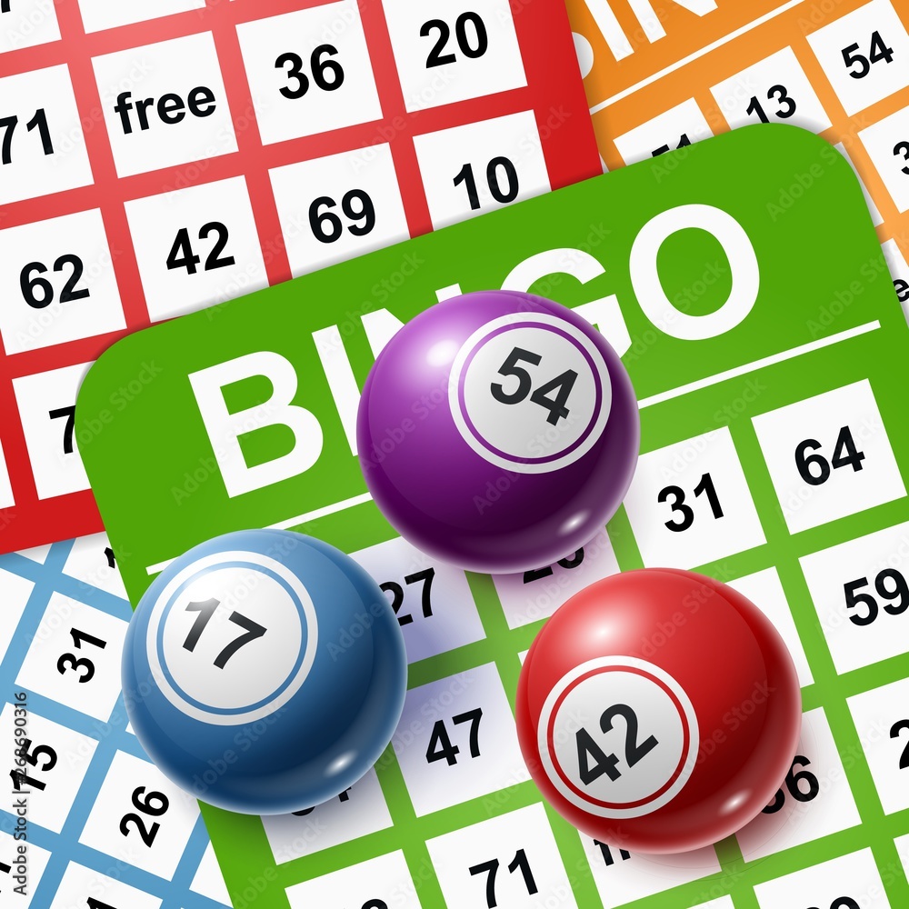 Bingo balls on a Background of Cards. Vector illustration Bingo balls on a Background of Cards. Vector illustration