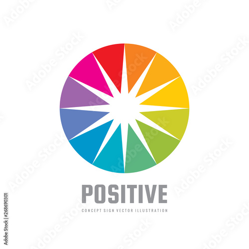 Abstract circle logo design. Vibrant colors. Vector illustration. 