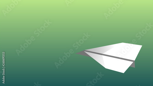 white paper plane Flying background 3D model animation