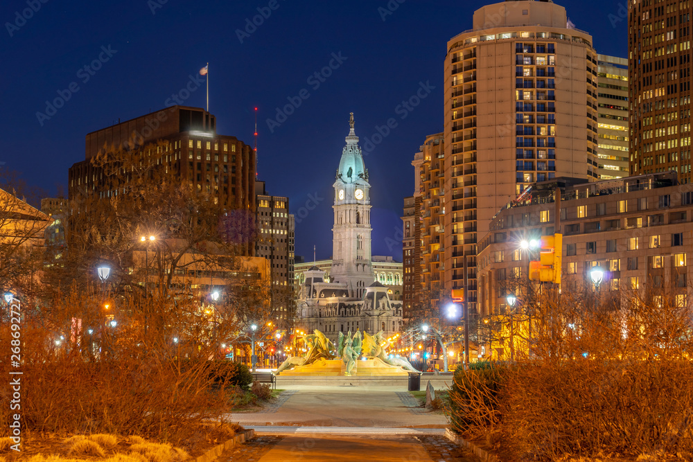 Philladelphia City Hall Night