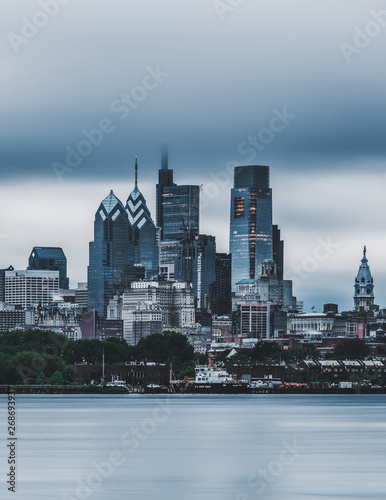 Stormy Philadelphia skyline 