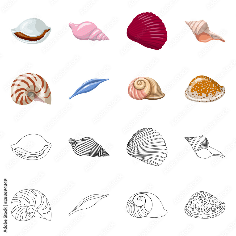 Isolated object of animal and decoration sign. Set of animal and ocean vector icon for stock. Isolated object of animal and decoration sign. Set of animal and ocean vector icon for stock.