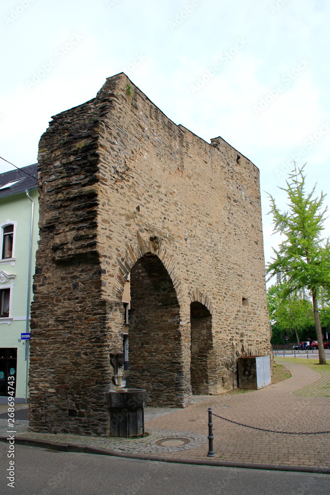 Stadtmauer in der Altstadt von Andernach am Rhein