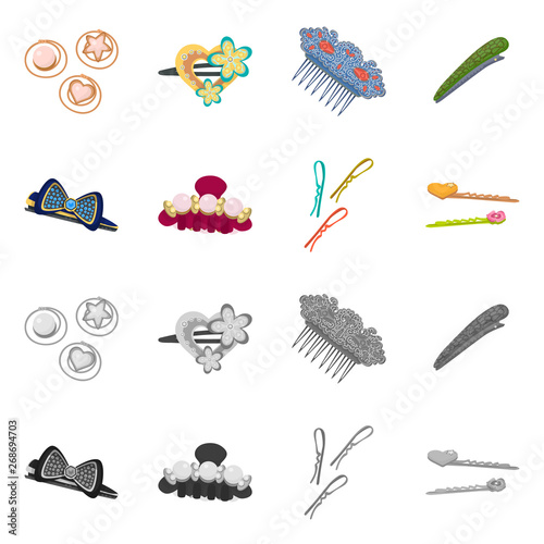 Vector illustration of beauty and fashion symbol. Collection of beauty and female stock symbol for web.