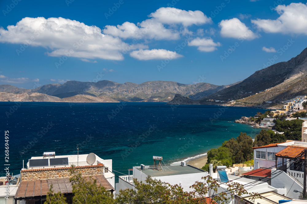 Beautiful view of Kalymnos island form one of hostels. Grece