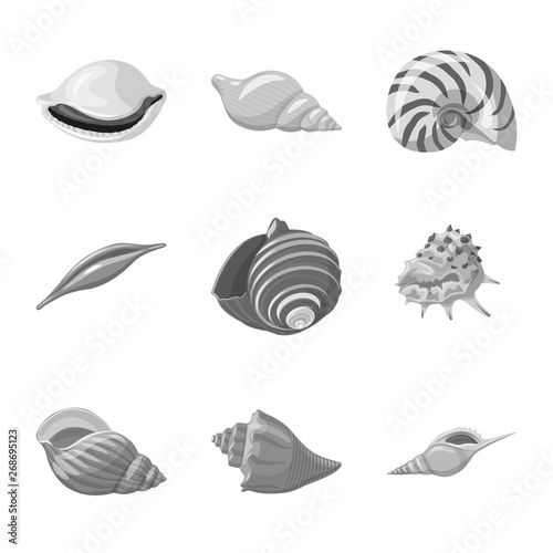 Vector illustration of aquarium and aquatic icon. Collection of aquarium and decoration vector icon for stock.