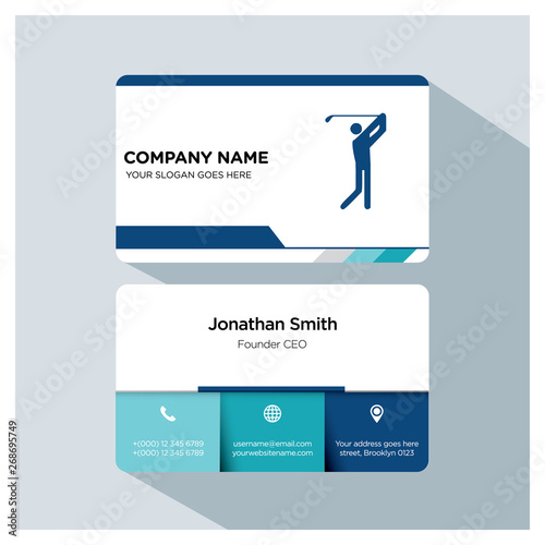 golf business card template set, 