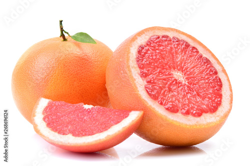 Grapefruit on white background