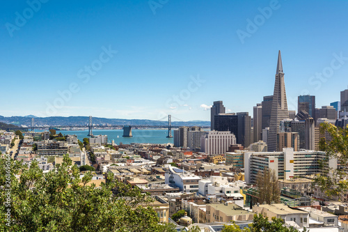 San Francisco downtown from Ina Coolbrith Park. Russian Hill District, San Francisco, California, USA photo