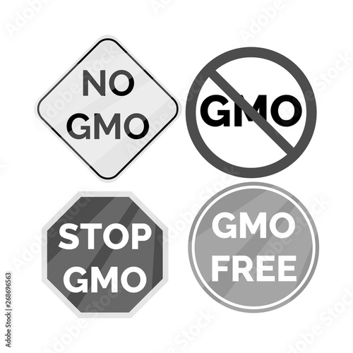 Vector illustration of gmo and logo symbol. Set of gmo and label stock vector illustration.