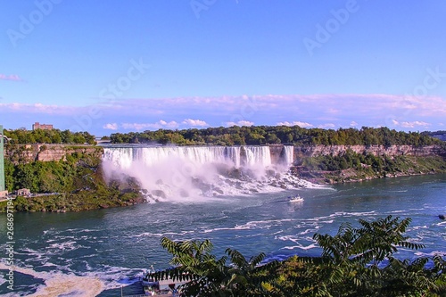 Niagara falls Horseshoe. Ontario. Canada. Beautiful waterfall background. 