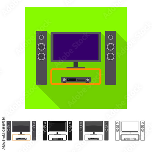 Isolated object of television and filming sign. Set of television and viewing vector icon for stock.