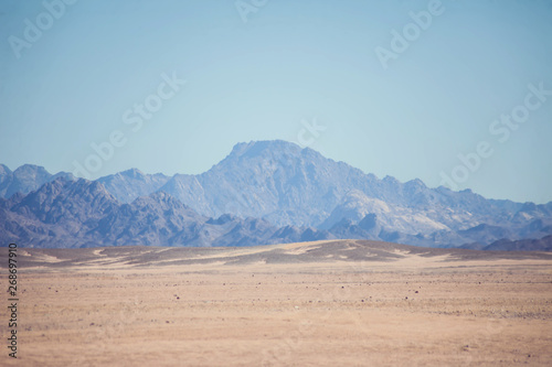  Nature of Egypt. Mountains and sky in the desert