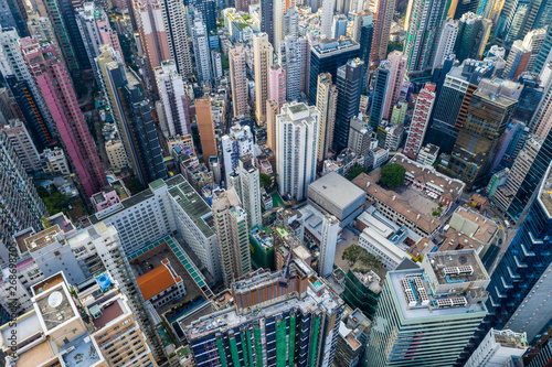 Aerial view of Hong Kong city