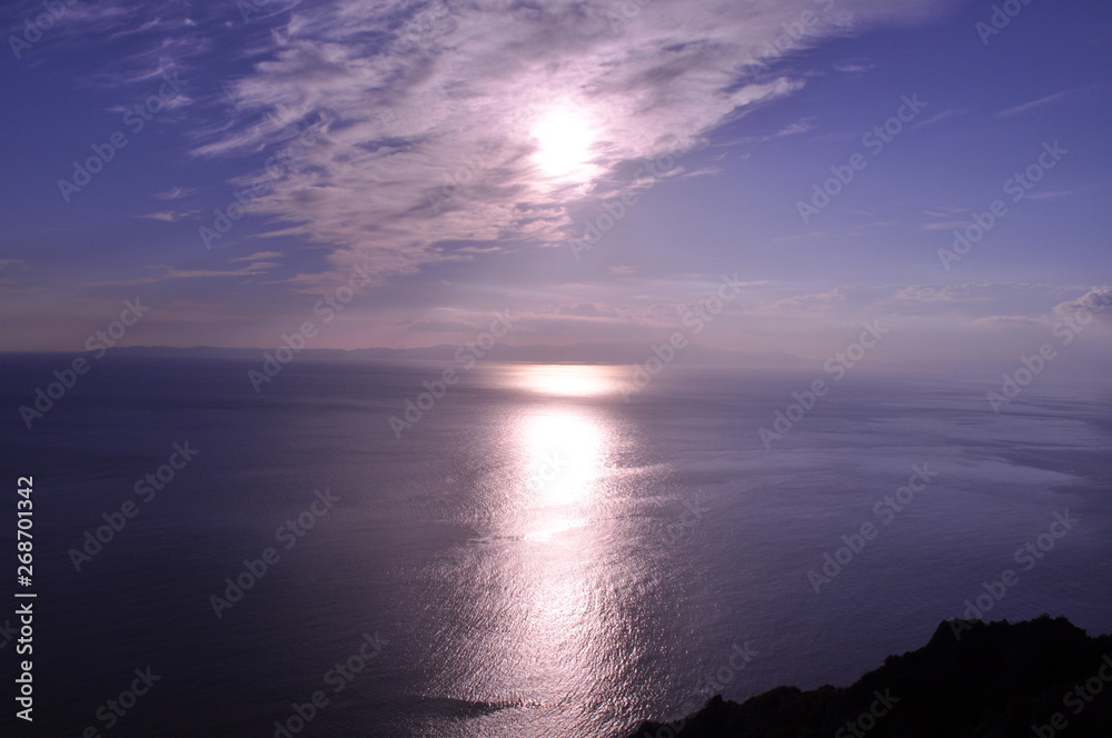 Fototapeta premium The beautiful sunset natural sea landscape