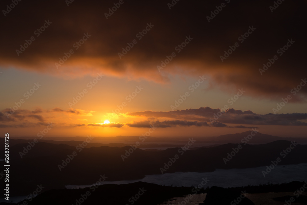 Sunset from Mountain ridge 