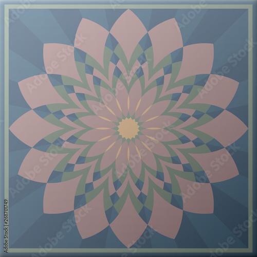 Colorful tile, pastel colored, vintage style. Vector illustration. photo