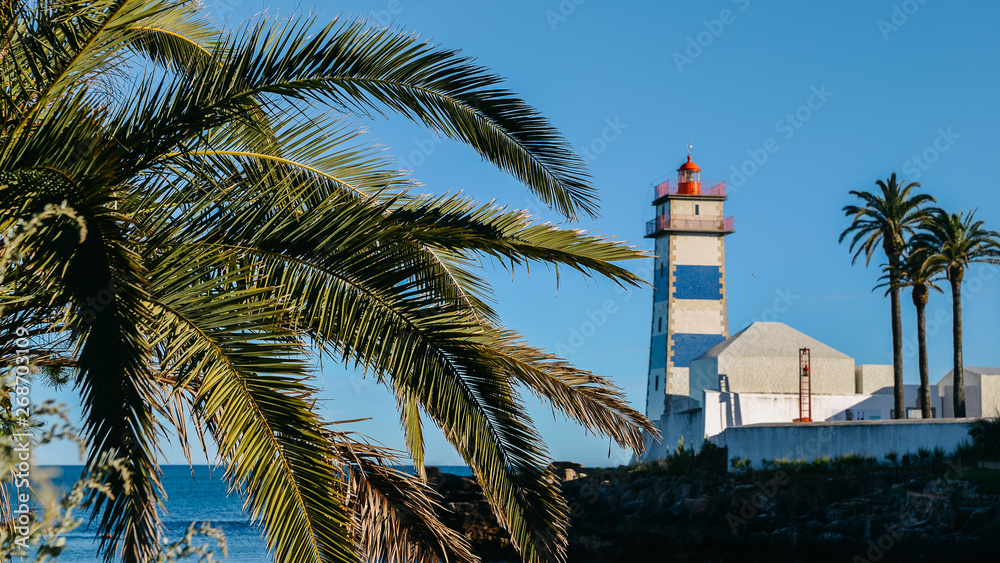 Santa Marta Lighthouse in Cascais, Portugal, Europe Santa Marta Lighthouse in Cascais, Portugal, Europe