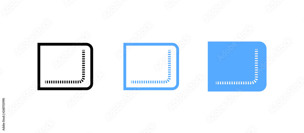 Wallet Icon in trendy fla style vector