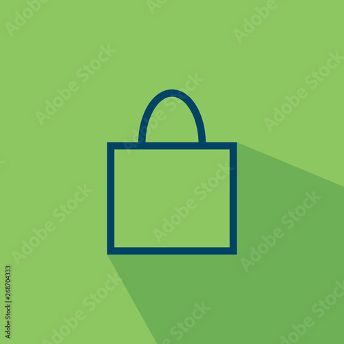 Shopping bag commercial flat icon - vector illustration