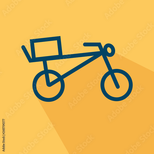 Bicycle with a box on the trunk - delivery service flat sign icon
