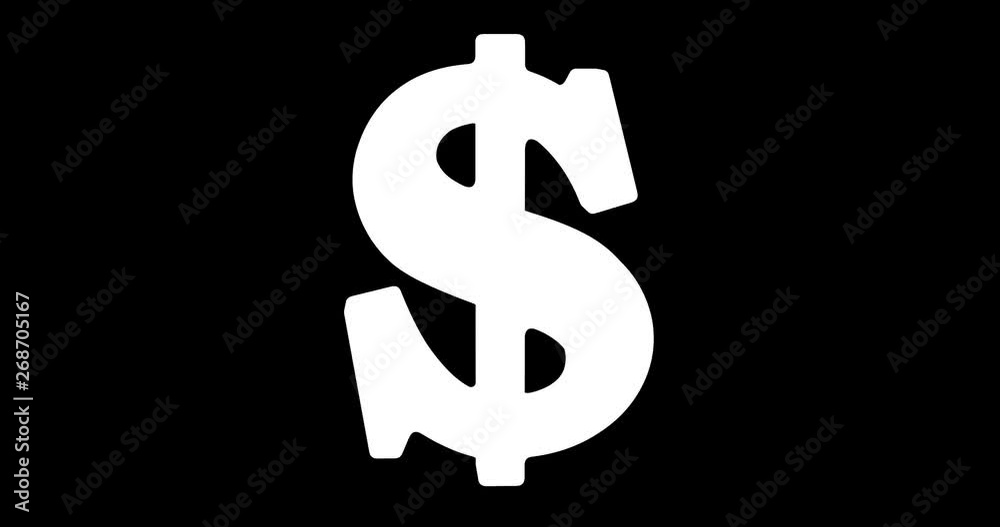 Looped animation of rotating dollar symbol, 3D rendering isolated on white background Looped animation of rotating dollar symbol, 3D rendering isolated on white background