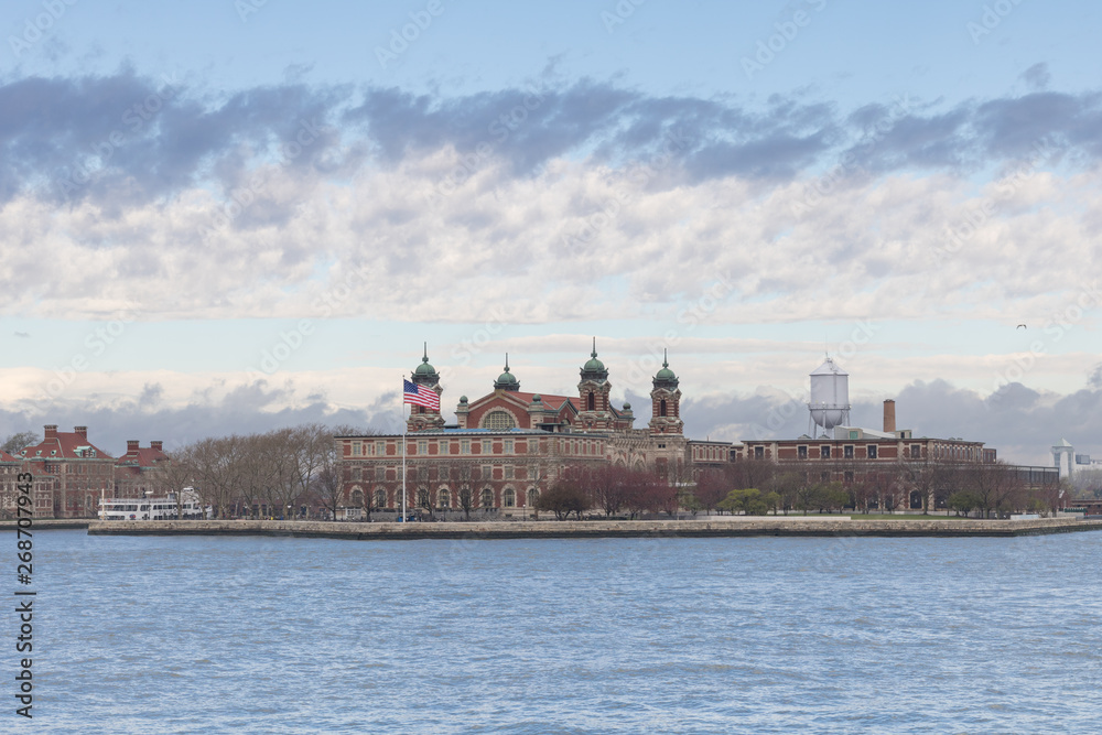 Ellis Island view, Manhattan, New York.
