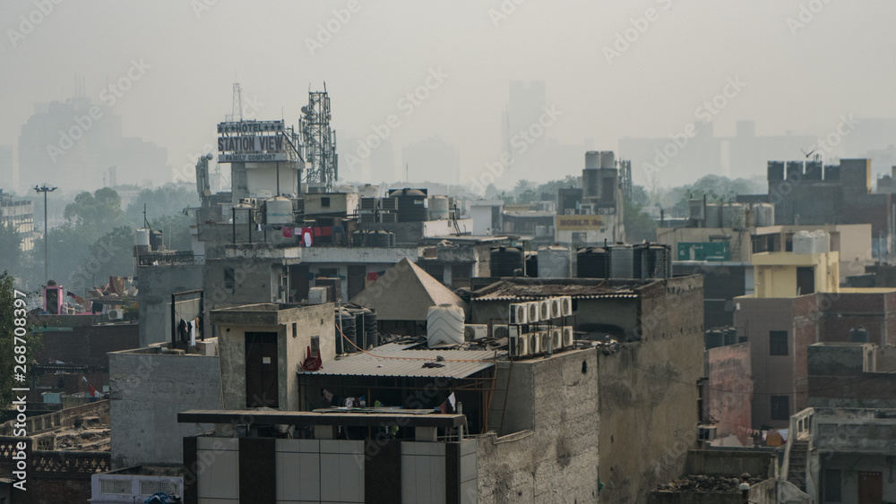 Residential buildings in Old Delhi, India