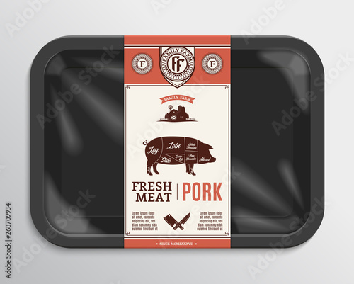 Vector pork packaging illustration