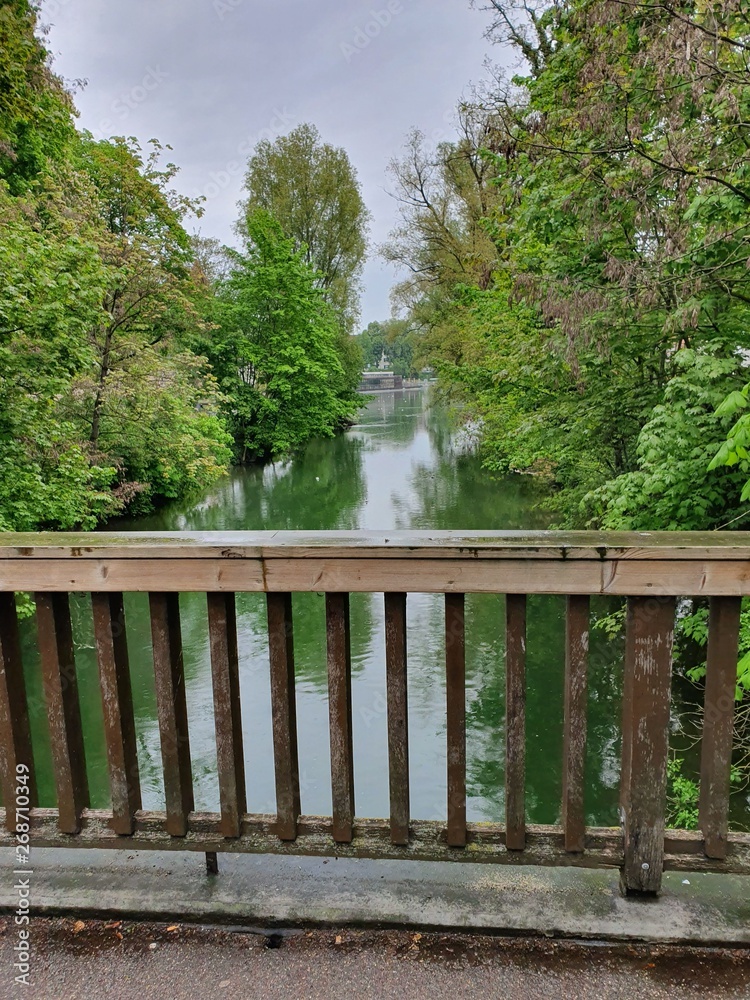 Fototapeta premium wooden bridge over the river