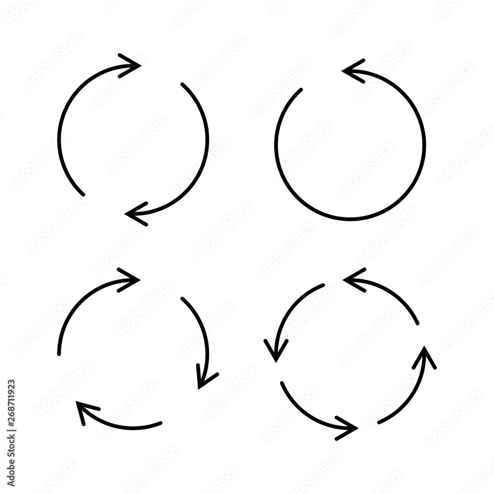 Set of black circle vector arrows. Vector Icons Set of black circle vector arrows. Vector Icons