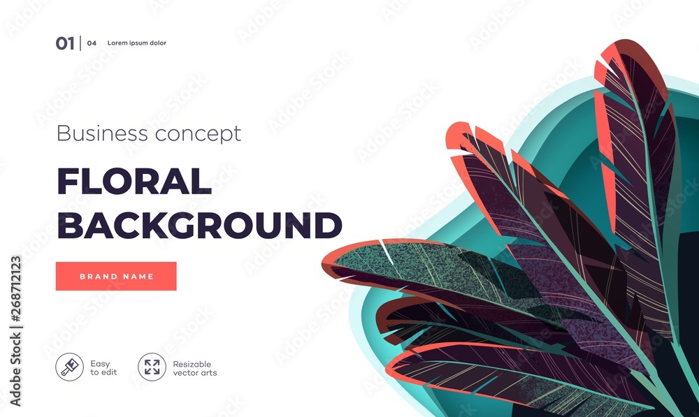 Obraz premium White modern design concept. Landing page template . Modern Floral vector illustration concept for business web page, website and mobile website. Vector illustration
