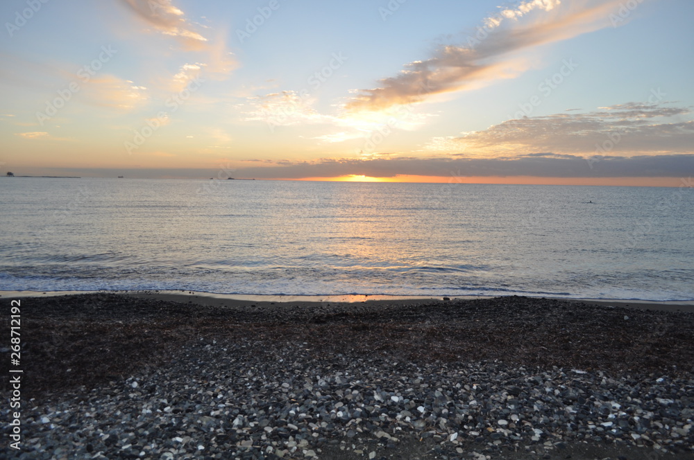 Obraz premium The beautiful sunset natural sea landscape